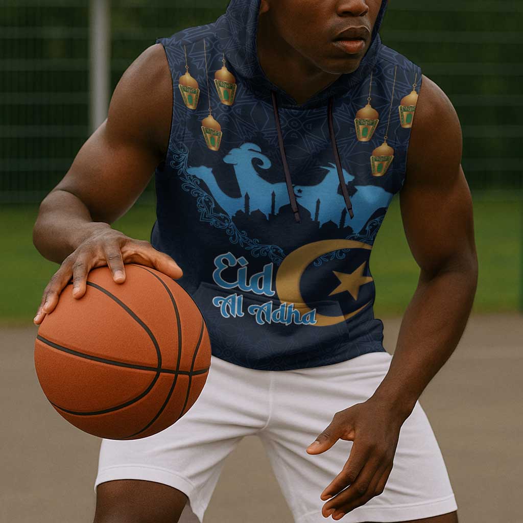 Happy Eid Al-Adha Sleeveless Hoodie Algeria Mubarak - African Pride