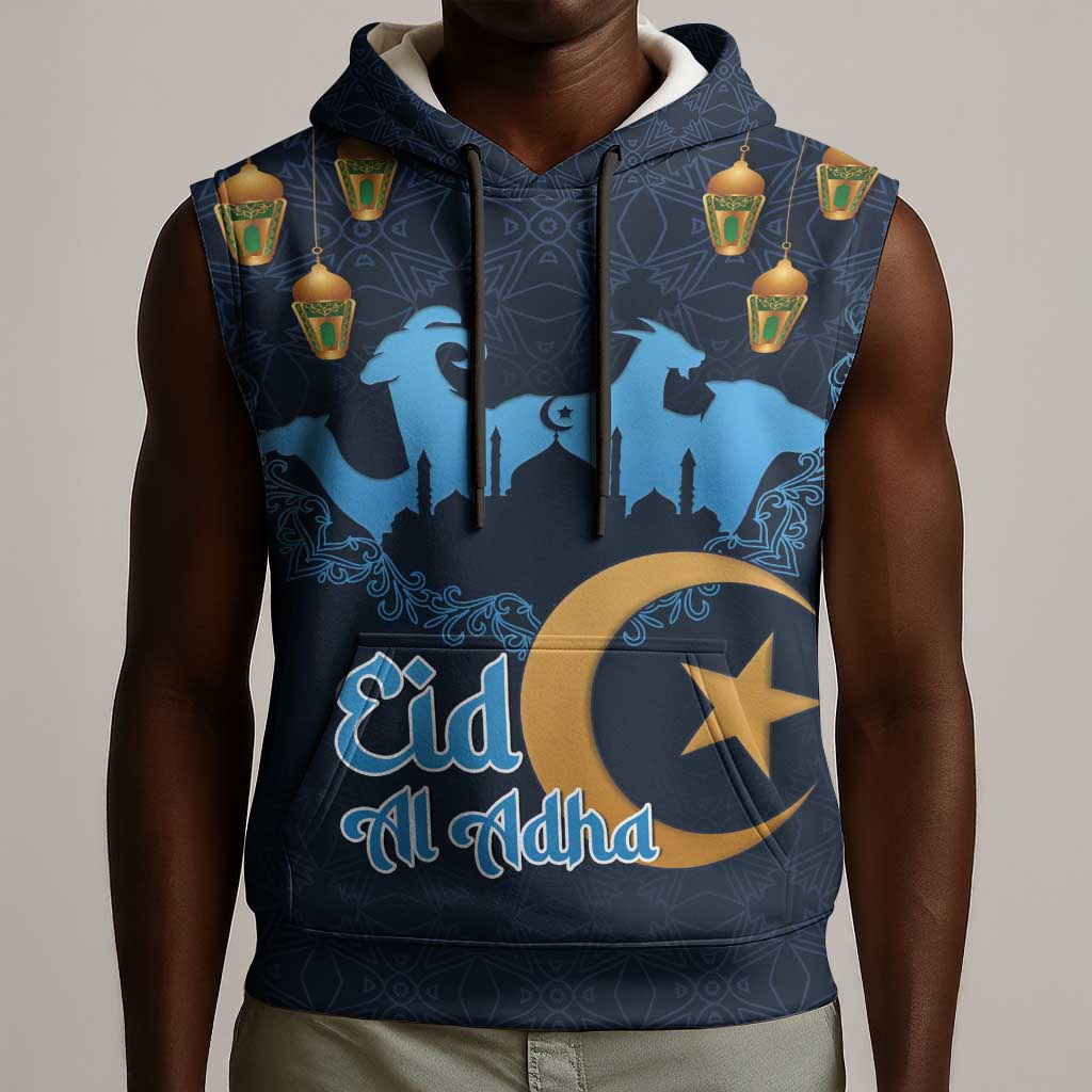 Happy Eid Al-Adha Sleeveless Hoodie Algeria Mubarak - African Pride