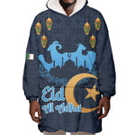 Happy Eid Al-Adha Wearable Blanket Hoodie Algeria Mubarak