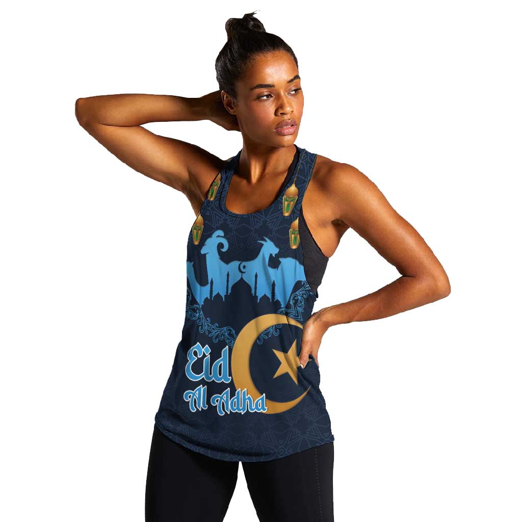 Happy Eid Al-Adha Women Racerback Tank Algeria Mubarak