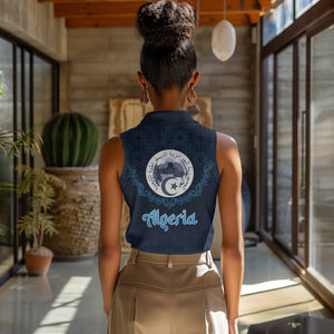 Happy Eid Al-Adha Women Sleeveless Polo Shirt Algeria Mubarak
