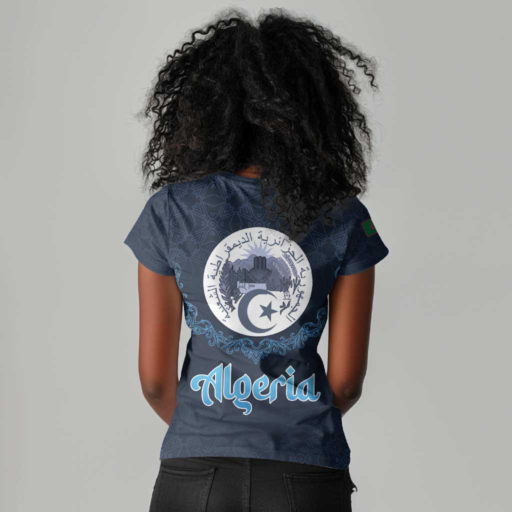 Happy Eid Al-Adha Women V-Neck T-Shirt Algeria Mubarak