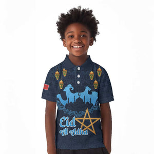 Happy Eid Al-Adha Kid Polo Shirt Morocco Mubarak