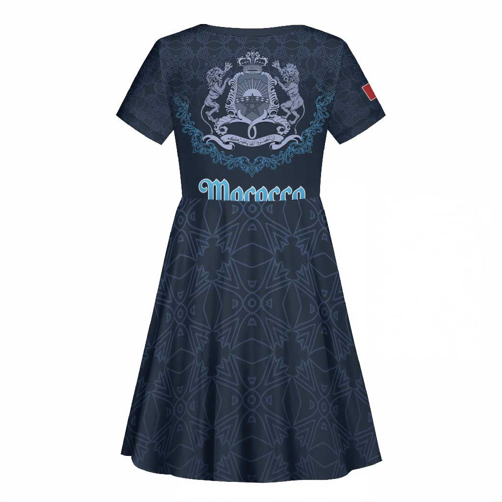 Happy Eid Al-Adha Kid Short Sleeve Dress Morocco Mubarak