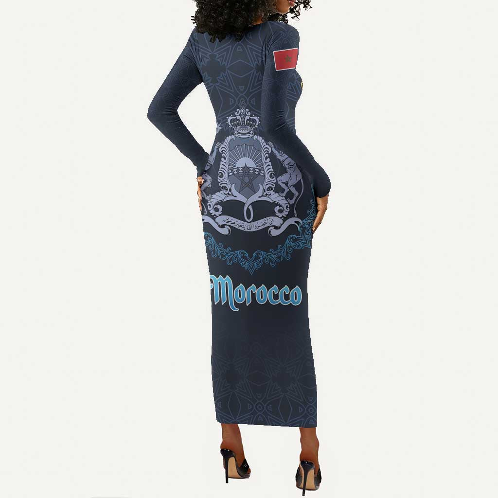 Happy Eid Al-Adha Long Sleeve Bodycon Dress Morocco Mubarak LT15