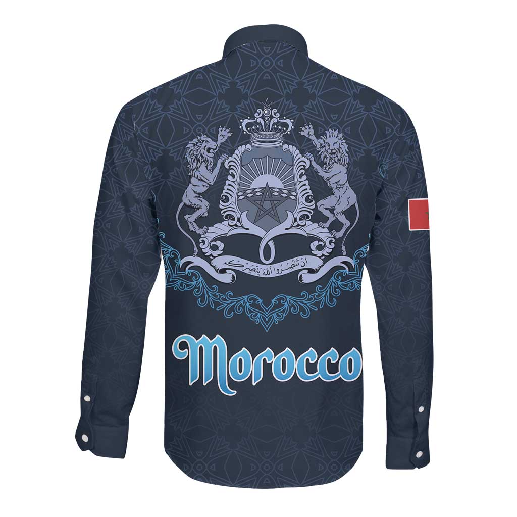 Happy Eid Al-Adha Long Sleeve Button Shirt Morocco Mubarak