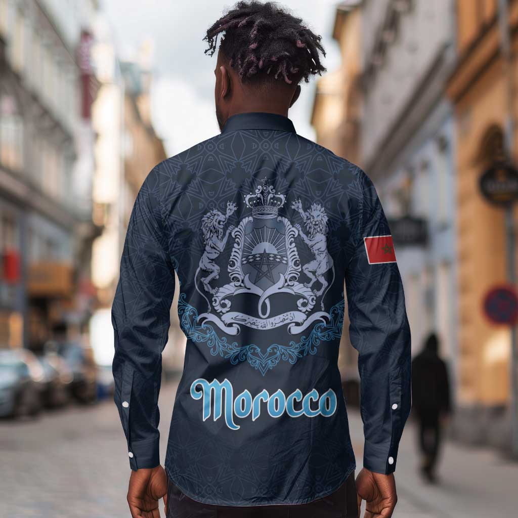 Happy Eid Al-Adha Long Sleeve Button Shirt Morocco Mubarak