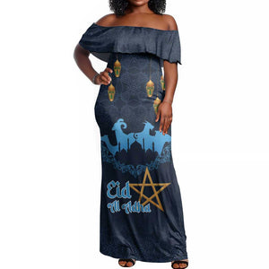 Happy Eid Al-Adha Off Shoulder Maxi Dress Morocco Mubarak