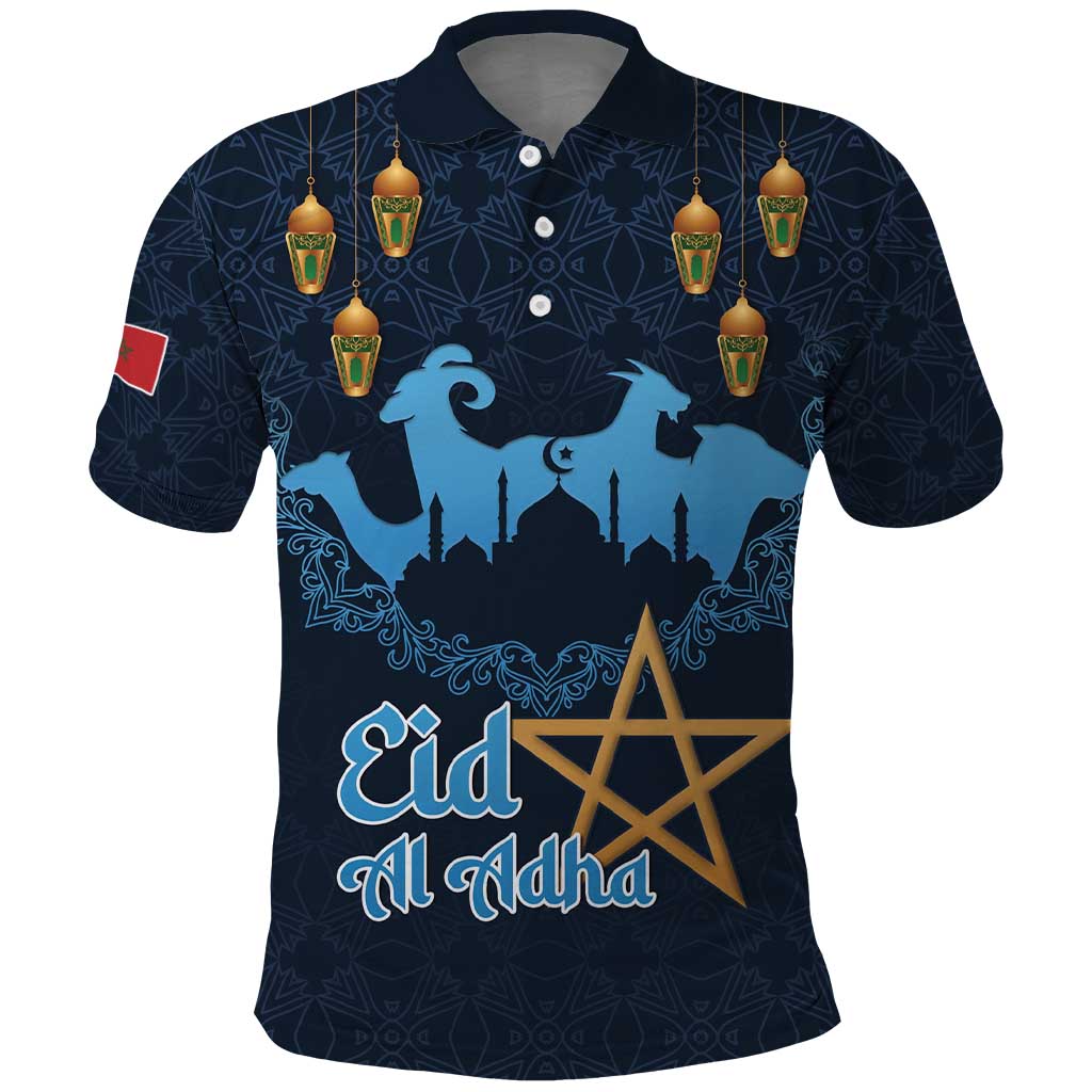 Happy Eid Al-Adha Polo Shirt Morocco Mubarak