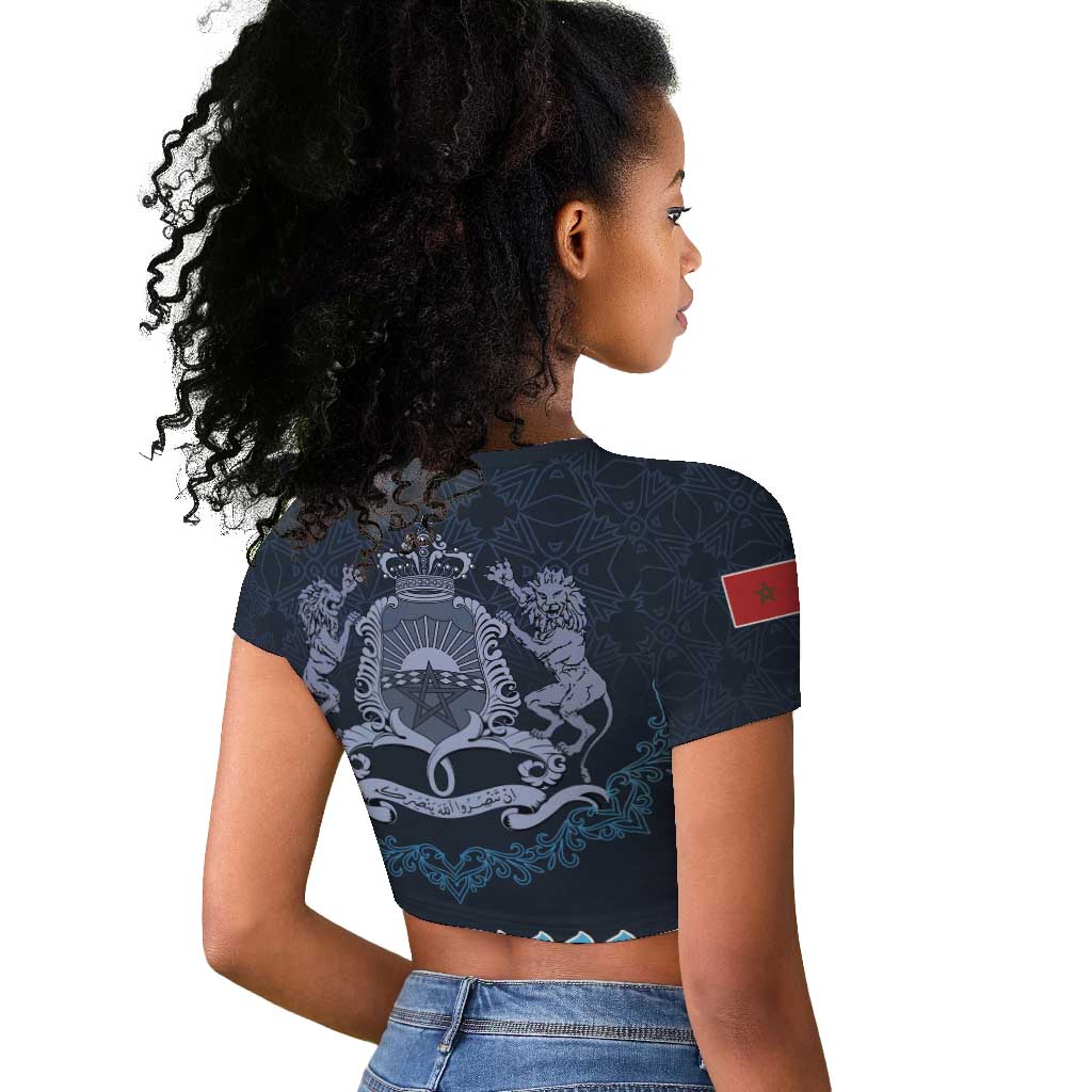 Happy Eid Al-Adha Raglan Cropped T shirt Morocco Mubarak