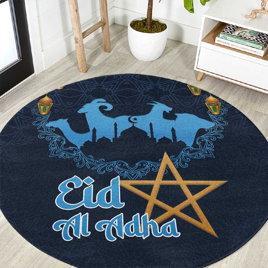 Happy Eid Al-Adha Round Carpet Morocco Mubarak