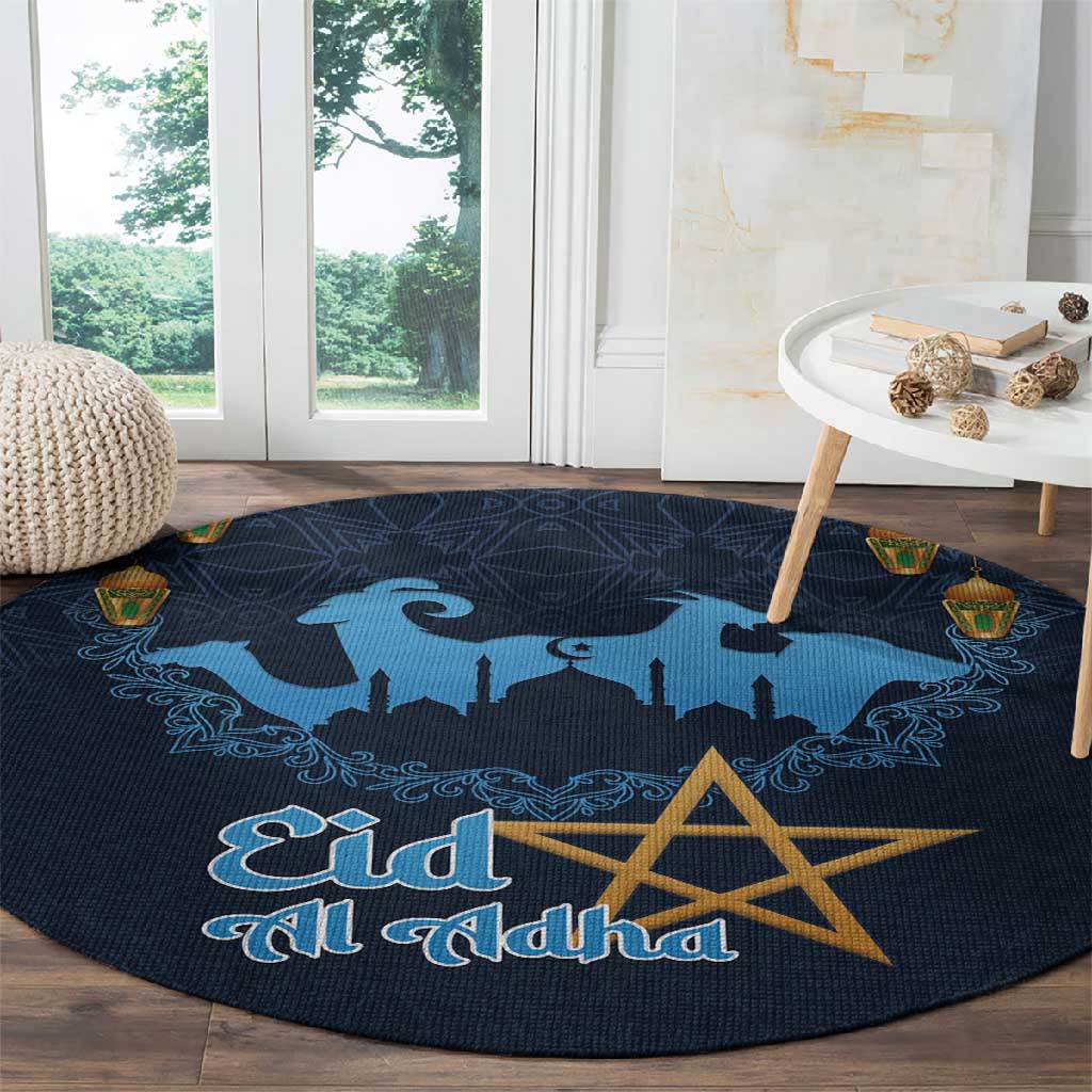 Happy Eid Al-Adha Round Carpet Morocco Mubarak