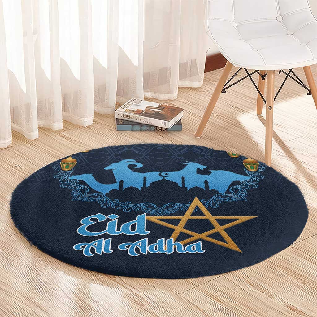 Happy Eid Al-Adha Round Carpet Morocco Mubarak