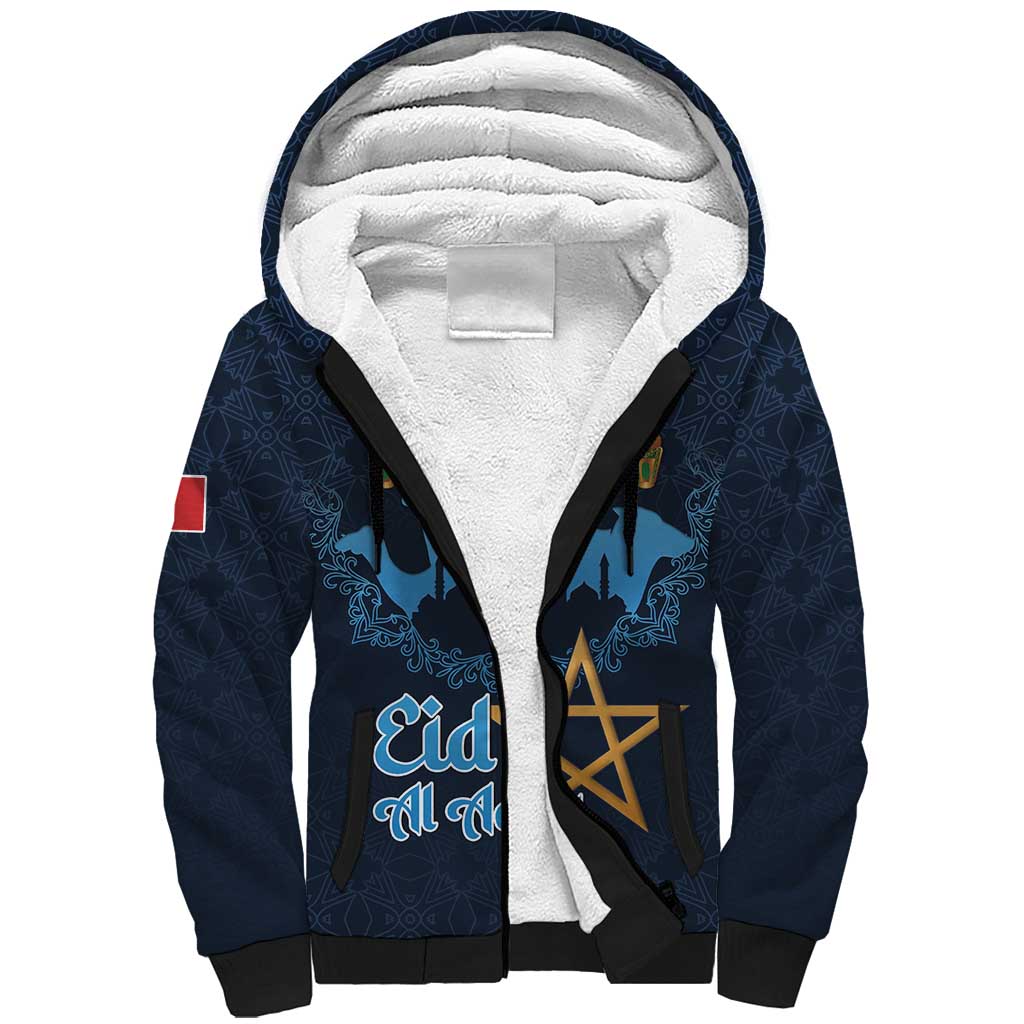 Happy Eid Al-Adha Sherpa Hoodie Morocco Mubarak
