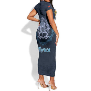 Happy Eid Al-Adha Short Sleeve Bodycon Dress Morocco Mubarak LT15
