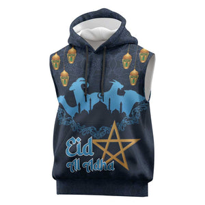 Happy Eid Al-Adha Sleeveless Hoodie Morocco Mubarak - African Pride