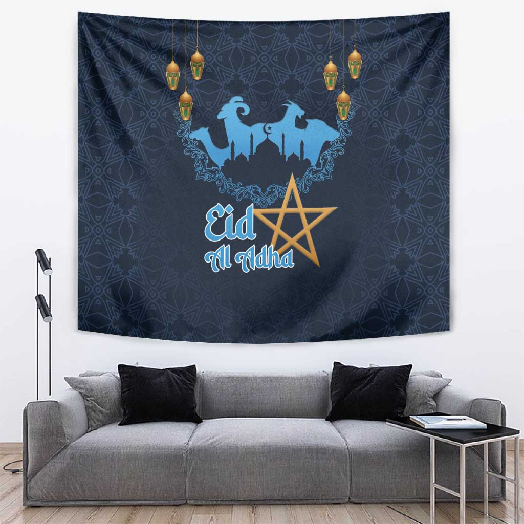 Happy Eid Al-Adha Tapestry Morocco Mubarak