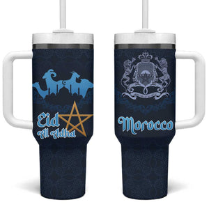 Happy Eid Al-Adha Tumbler With Handle Morocco Mubarak