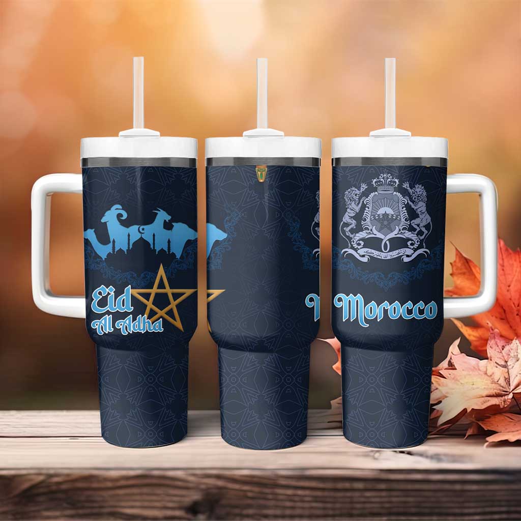 Happy Eid Al-Adha Tumbler With Handle Morocco Mubarak