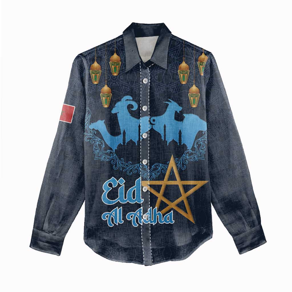Happy Eid Al-Adha Women Casual Shirt Morocco Mubarak