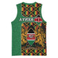 Kenya Basketball Jersey - Kente Pattern, Coat Of Arms Design - African Pride
