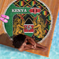 Kenya Beach Blanket - Kente Pattern, Coat Of Arms Design