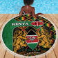 Kenya Beach Blanket - Kente Pattern, Coat Of Arms Design