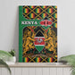 Kenya Canvas Wall Art - Kente Pattern, Coat Of Arms Design