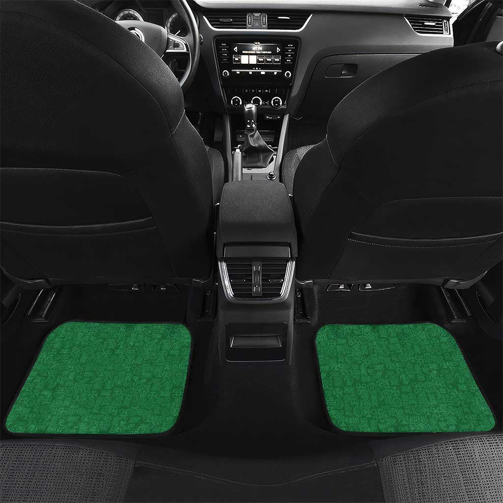 Kenya Car Mats - Kente Pattern, Coat Of Arms Design