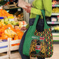 Kenya Grocery Bag - Kente Pattern, Coat Of Arms Design
