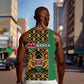 Kenya Men Tank Top - Kente Pattern, Coat Of Arms Design