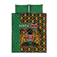 Kenya Quilt Bed Set - Kente Pattern, Coat Of Arms Design