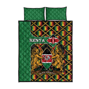 Kenya Quilt Bed Set - Kente Pattern, Coat Of Arms Design