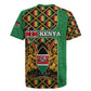 Kenya Rugby Jersey - Kente Pattern, Coat Of Arms Design