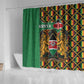 Kenya Shower Curtain - Kente Pattern, Coat Of Arms Design
