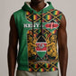 Kenya Sleeveless Hoodie - Kente Pattern, Coat Of Arms Design - African Pride