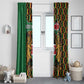 Kenya Window Curtain - Kente Pattern, Coat Of Arms Design