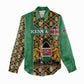Kenya Women Casual Shirt - Kente Pattern, Coat Of Arms Design LT15