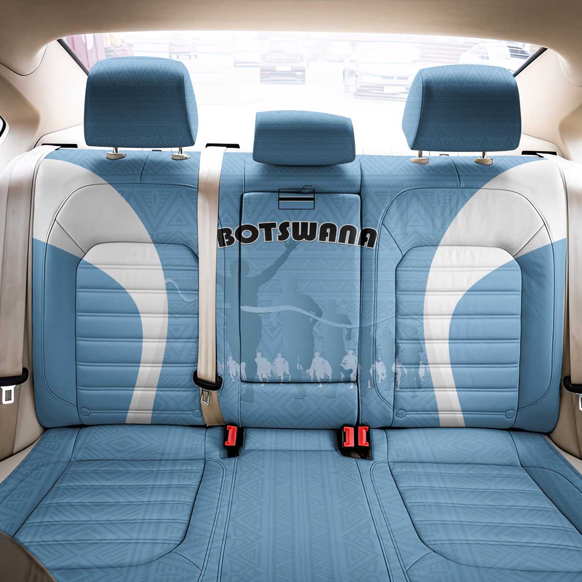 Botswana Athletics Back Car Seat Cover Go Champions - African Pride