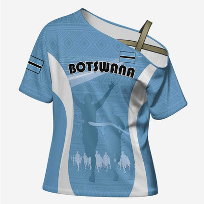 Personalized Botswana Athletics Cross Shoulder Shirt Go Champions Go