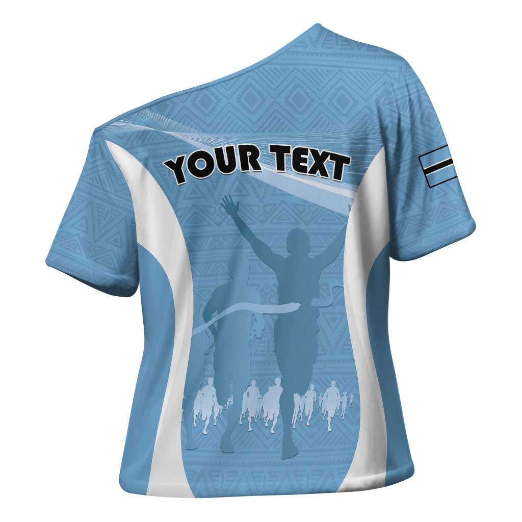 Personalized Botswana Athletics Cross Shoulder Shirt Go Champions Go