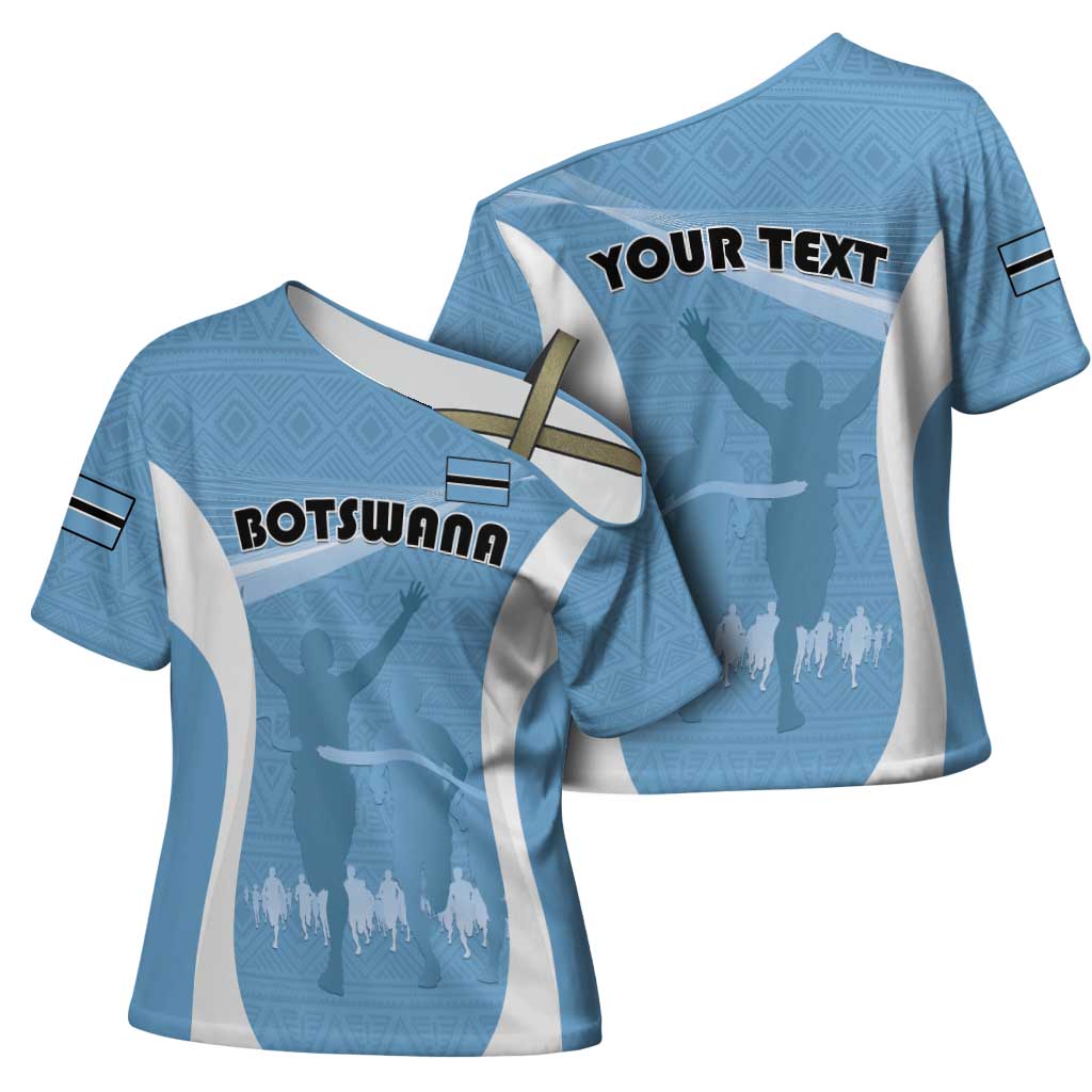Personalized Botswana Athletics Cross Shoulder Shirt Go Champions Go