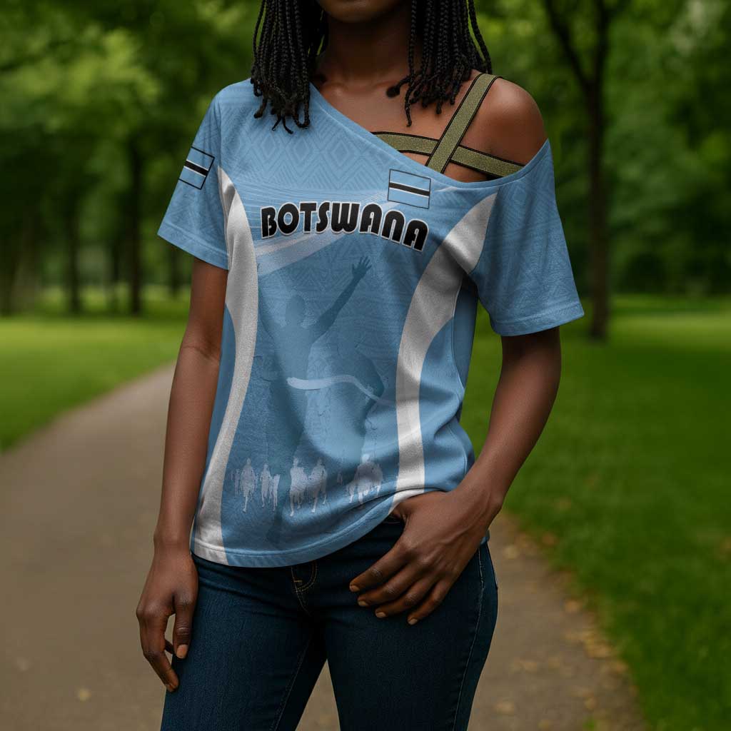 Personalized Botswana Athletics Cross Shoulder Shirt Go Champions Go