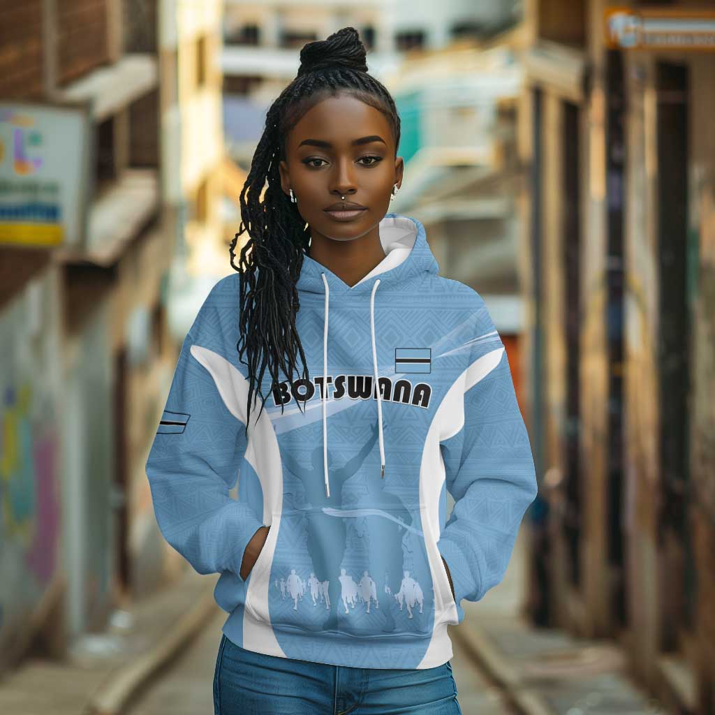Personalized Botswana Athletics Hoodie Go Champions - African Pride