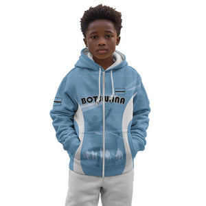 Personalized Botswana Athletics Kid Hoodie Go Champions - African Pride
