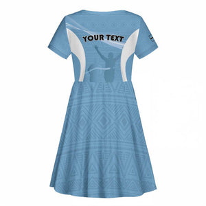 Personalized Botswana Athletics Kid Short Sleeve Dress Go Champions - African Pride
