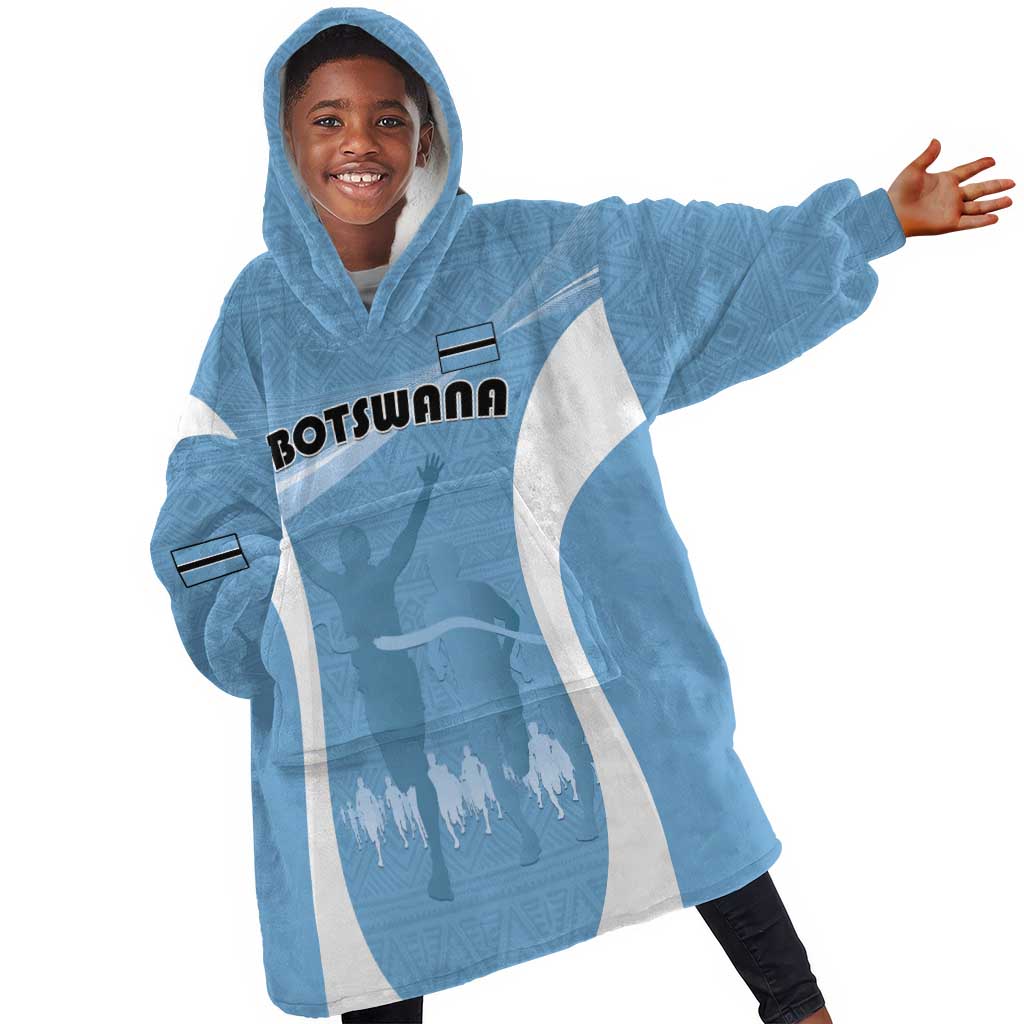 Personalized Botswana Athletics Kid Wearable Blanket Hoodie Go Champions - African Pride