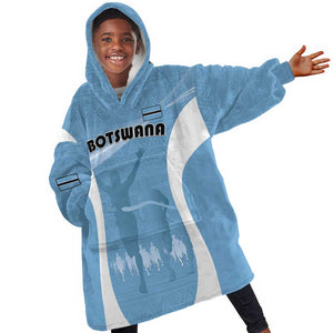 Personalized Botswana Athletics Kid Wearable Blanket Hoodie Go Champions - African Pride