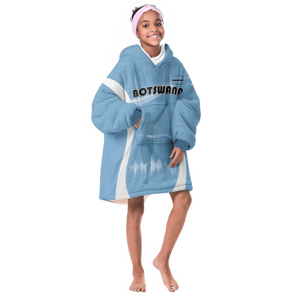 Personalized Botswana Athletics Kid Wearable Blanket Hoodie Go Champions - African Pride