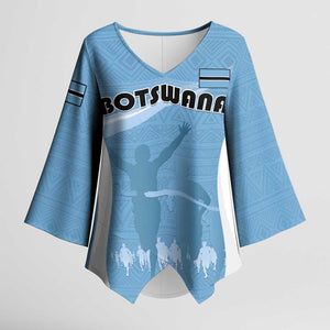 Personalized Botswana Athletics Kimono Sleeve Blouse Go Champions Go